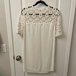 Sandro Paris White with Lace Mini Dress